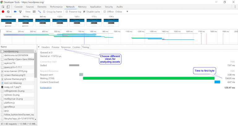 Chrome Dev Tools dieper onderzoek