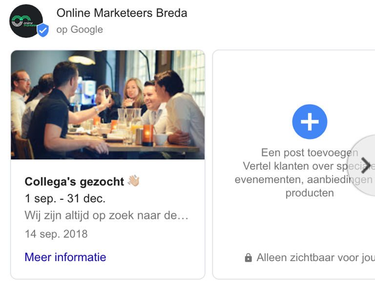 Google Posts op Google Mijn Bedrijf.