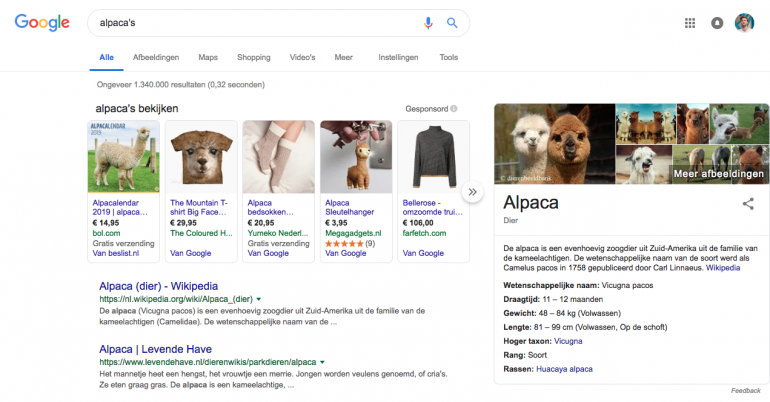Adverteerders bij Google resultaten