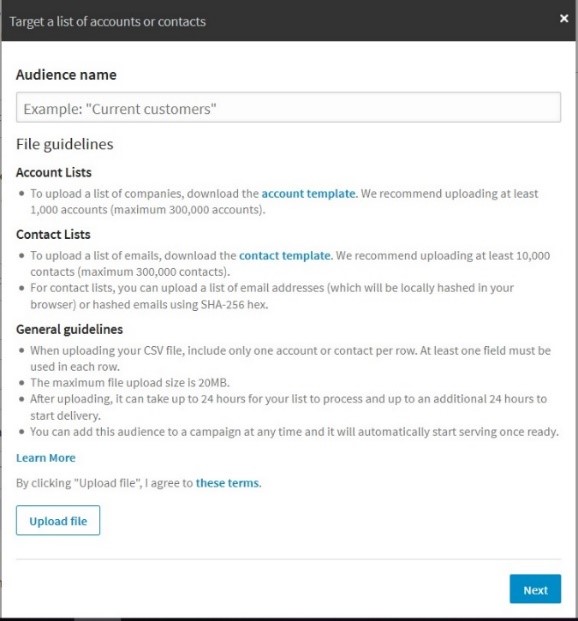 Taget a list in LinkedIn