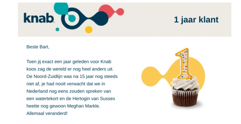 Voorbeeld e-mailmarketing Knab.