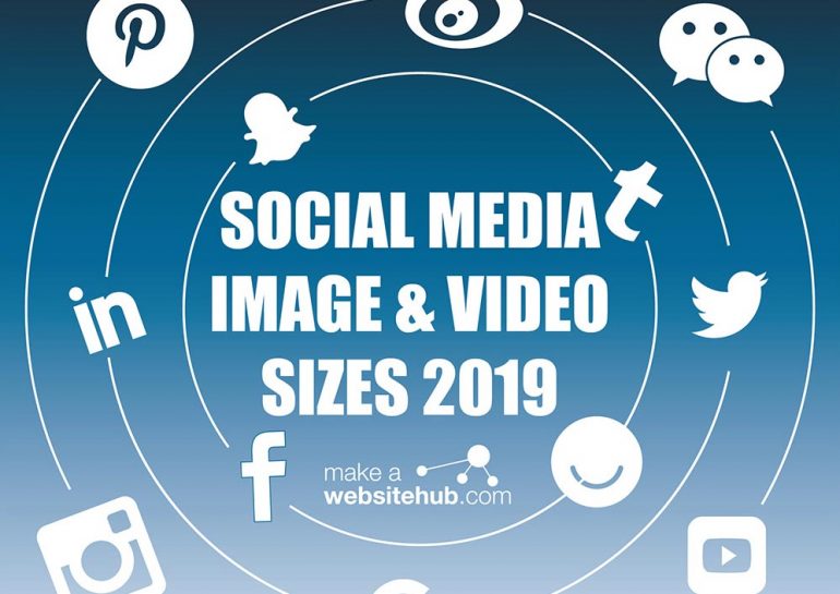 Afbeelding met de social media image- & video-afmetingen.