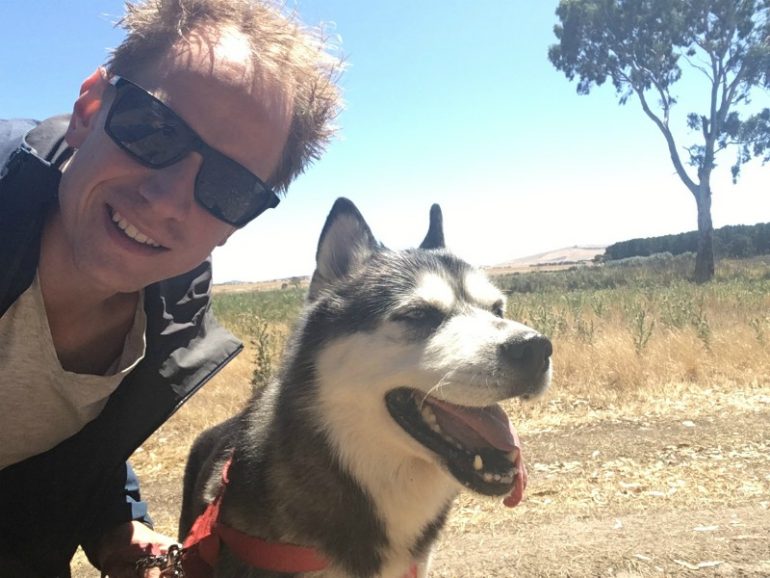 Rik Baas met hond