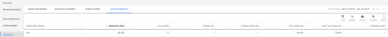 Veilingsgegevens Google Ads