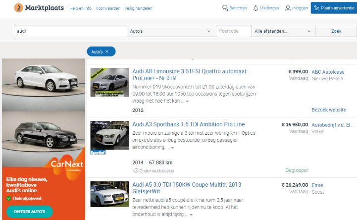 Voorbeeld dynamische display-creatie