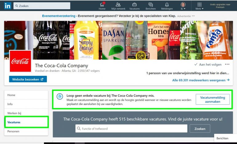 linkedin instellingen 11 vacature-alert