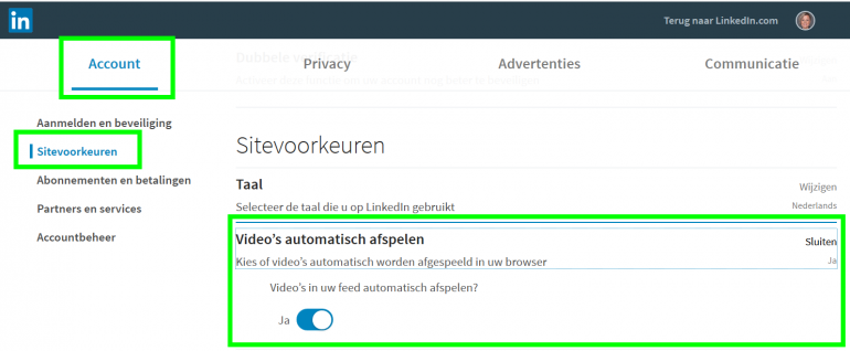 linkedin instellingen 7 video's