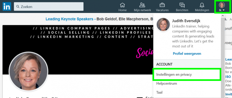 linkedin instellingen privacy