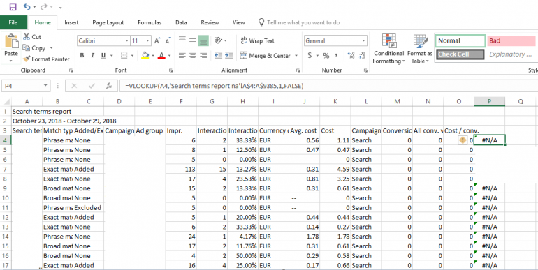 Vlookup Excel