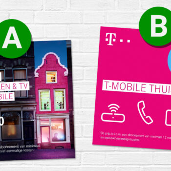 Welke campagne van T-Mobile trekt meer aandacht, A of B?