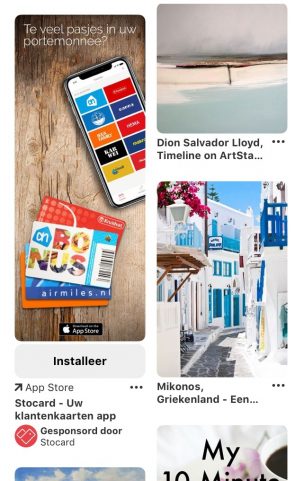 Een gesponsorde app pin van Stocard