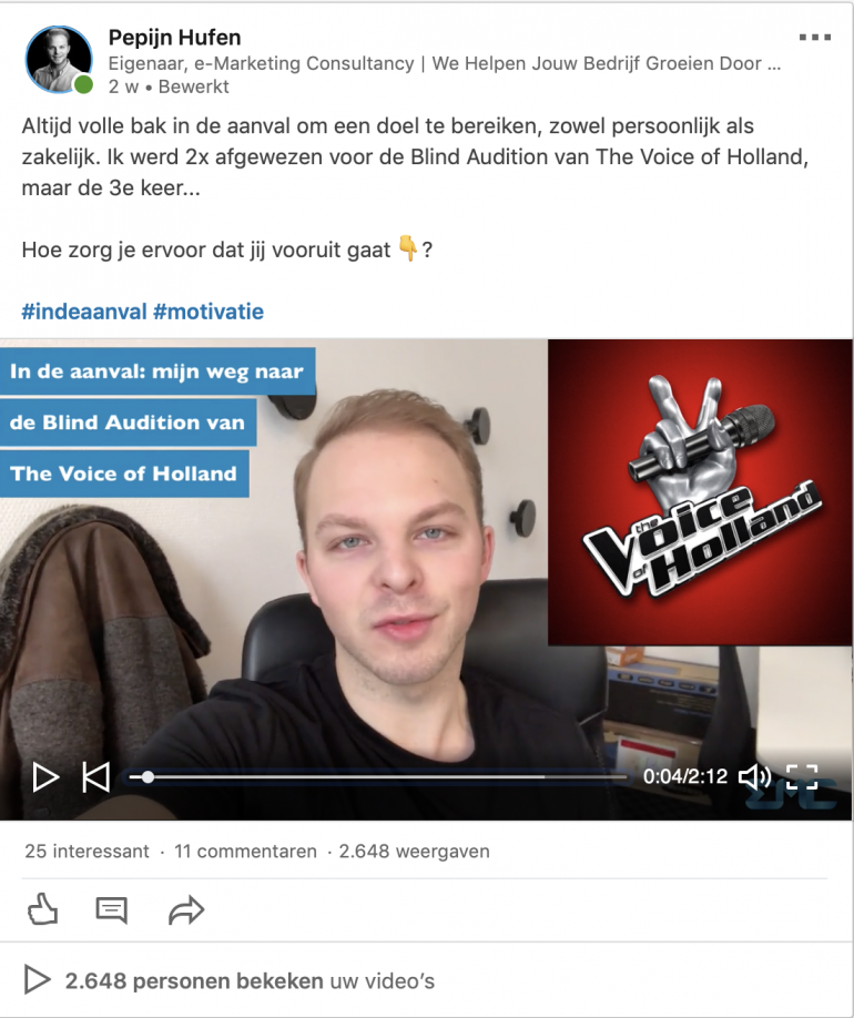 Voorbeeld Post LinkedIn