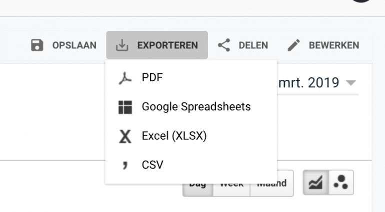 Exporteer data vanuit Google Analytics