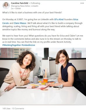 Aankondiging LinkedIn Live