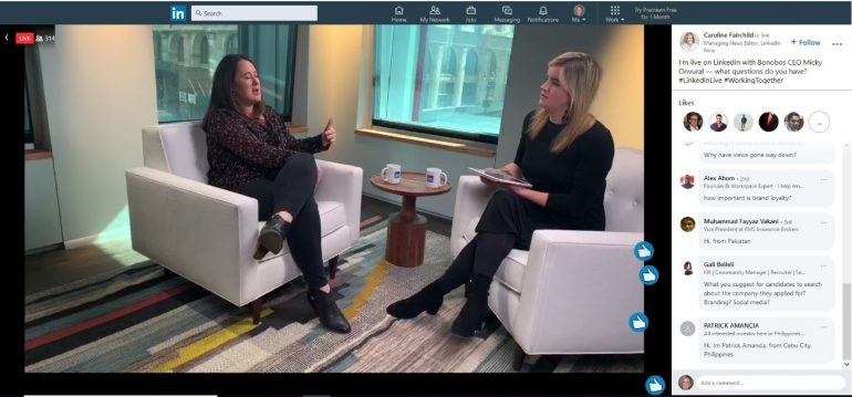 Desktopversie van LinkedIn Live – Caroline Fairchild