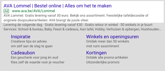 Screenshot van een uitgebreide Google Ads-campagne.