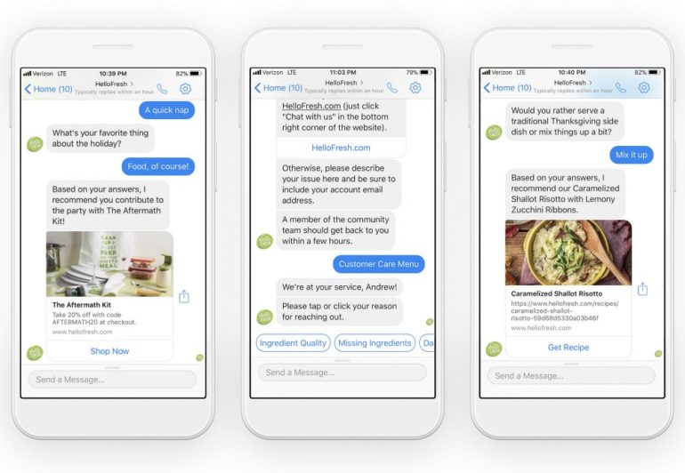 HelloFresh chatbots