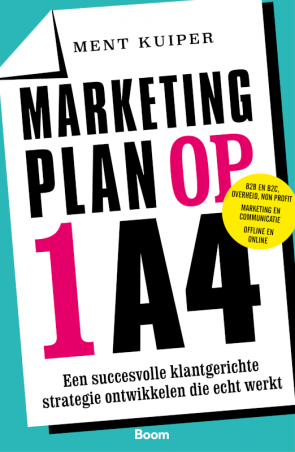 Afbeelding van het boek marketingplan op 1 A4.
