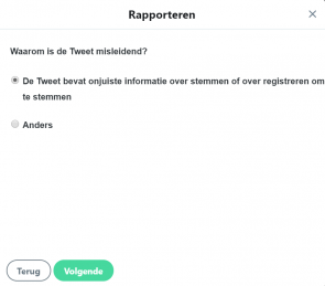Het rapporteren van een beledigende Tweet via Twitter pagina 2.