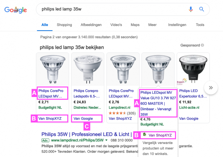 Een screenshot van Google CSS met uitleg erbij van wat er is veranderd.
