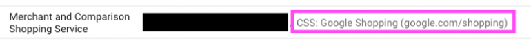 Voorbeeld van de standaard Google Shopping CSS.