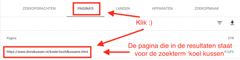 Google search console uitleg zoekwoorden, bezoekersgedrag