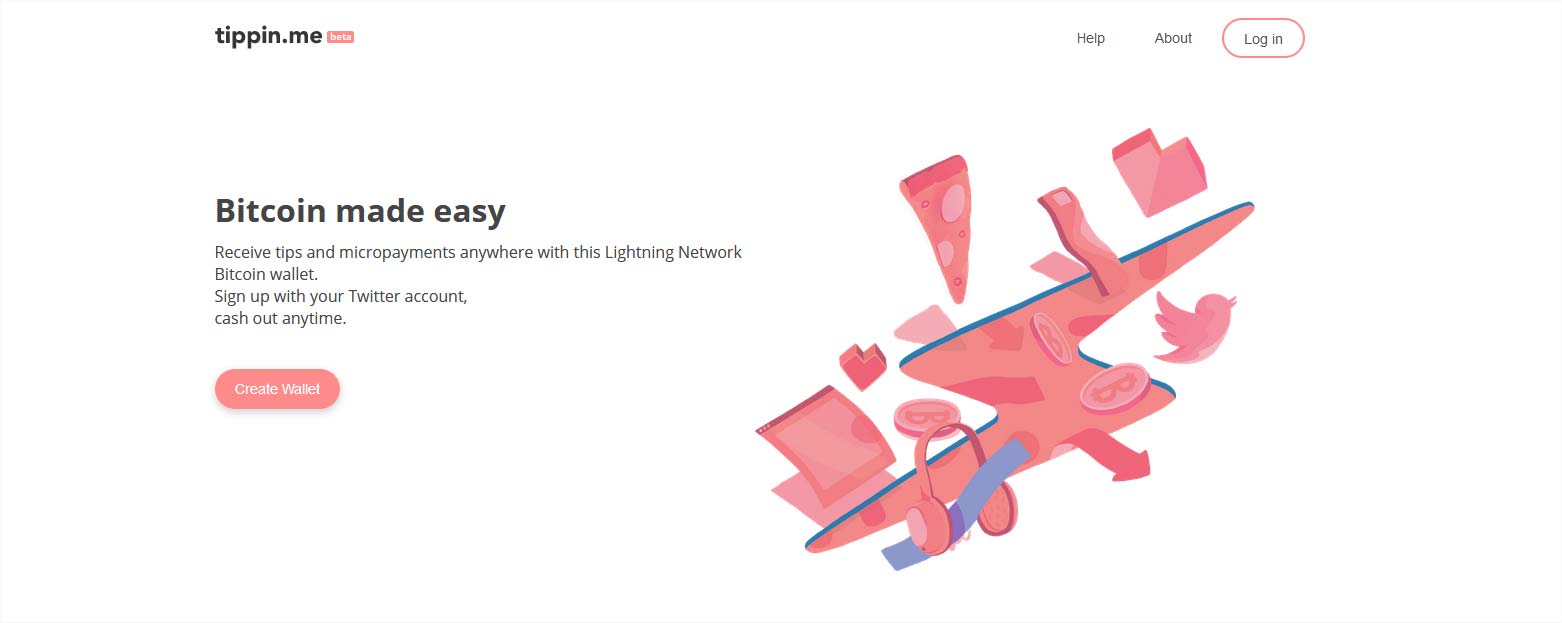 Schreenshot van de website van Tippin.me.