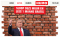 Screenshot van de letterlijke betaalmuur van HUMO, bestaande uit stenen en een foto van president Trump.