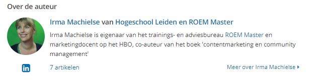 Voorbeeld bio: vermeld je organisatie