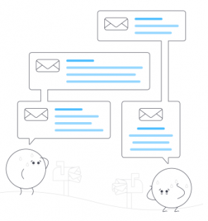 Afbeelding die het verwarrende e-mailcontact weergeeft.