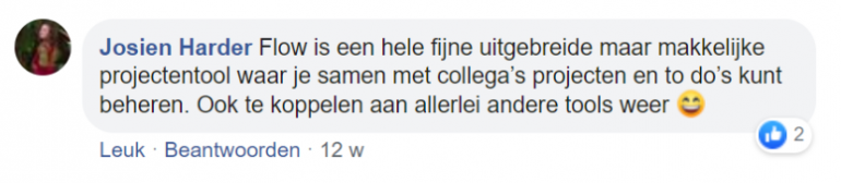 Screenshot van een chat op Facebook met Josien Harder.