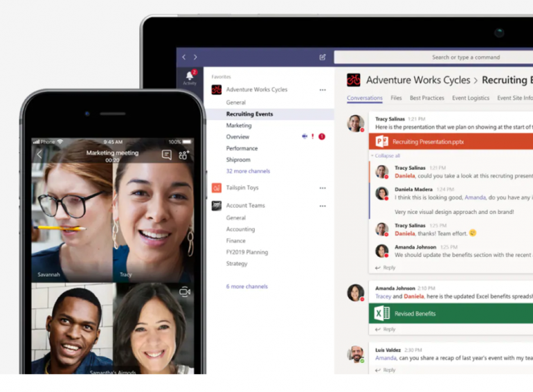 Screenshot van Microsoft Teams: een van de tools voor online samenwerken.