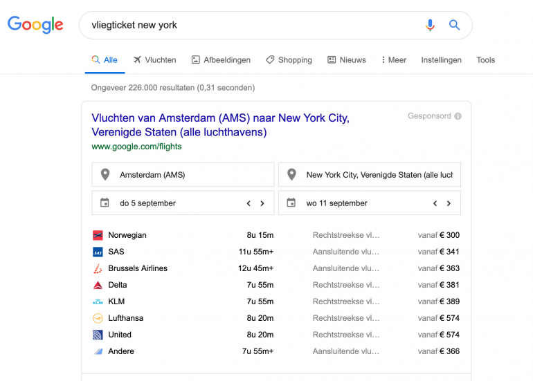 google featured snippet reisgids