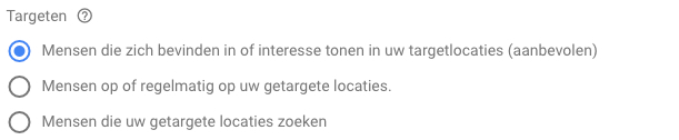 locatie-targeting Google Ads