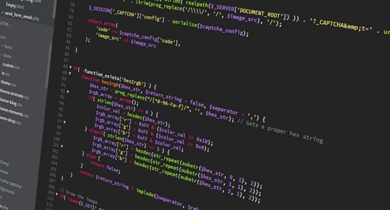 Afbeelding van codes voor een webdesign.