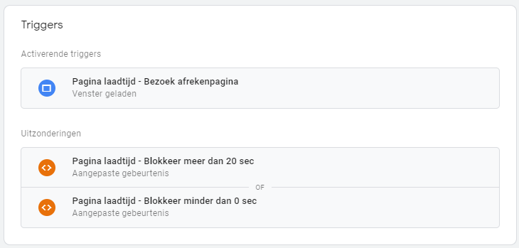 Google Tag Manager tags en triggers.