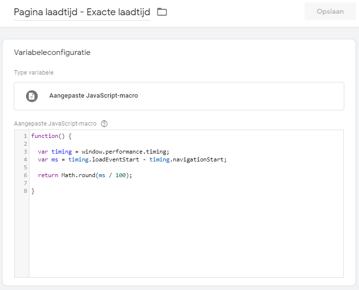 Google Tag Manager variabelen.