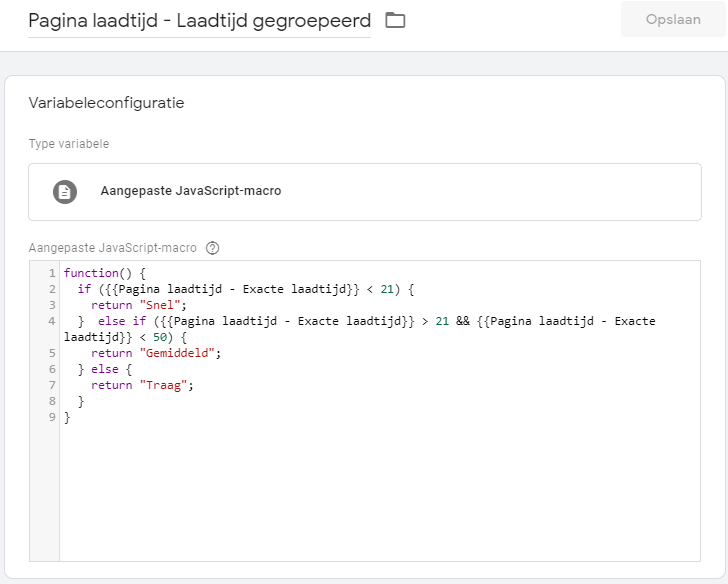 Google Tag Manager variabelen.