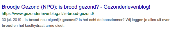 Snippet in Googe.