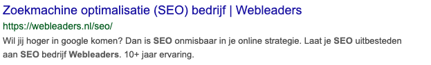 Snippet in Google.