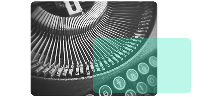 Afbeelding van een typemachine als illustratie bij dit artikel over tools.