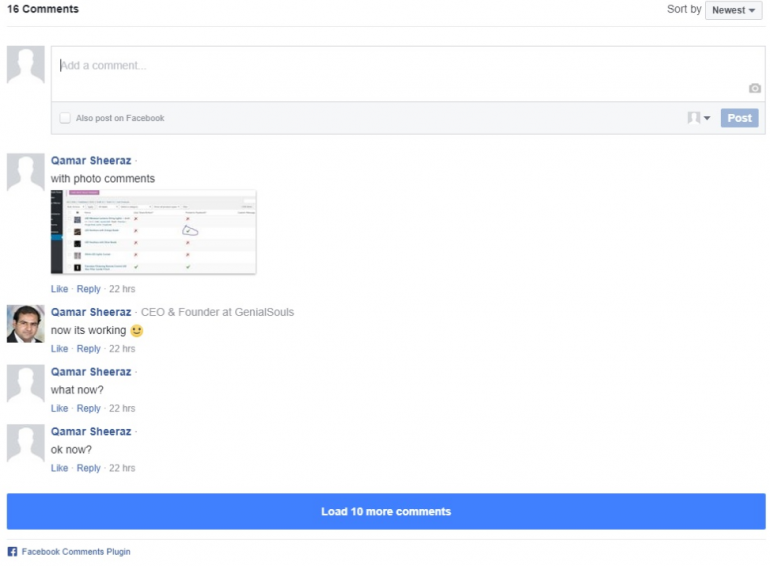 Screenshot WP Social Comments