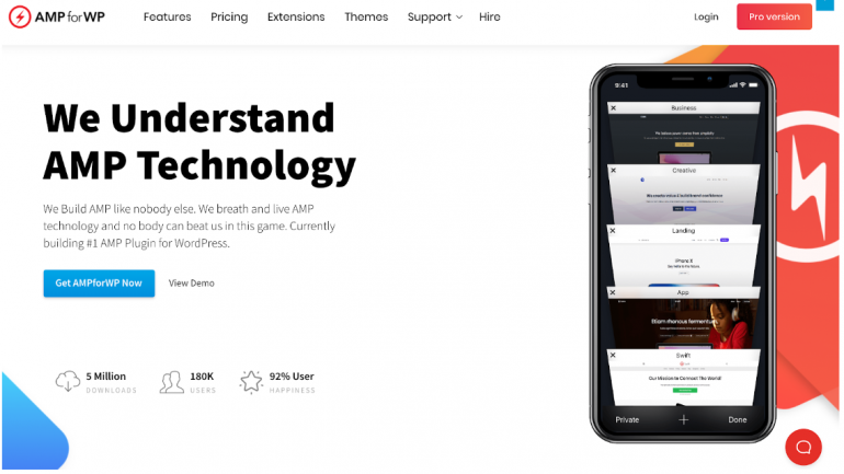 Screenshot WordPress-plugin AMP for WP.