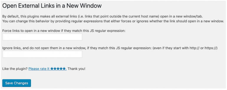 Screenshot Open External Links in a New Window.