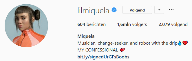 Screenshot Instagram lilmiquela.