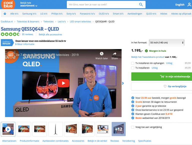 Coolblue houdt de webshop relevant voor de klant.