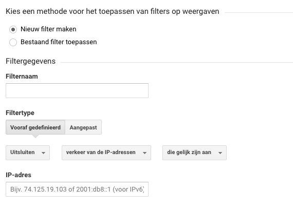 IP-adressen filteren in Google Analytics.