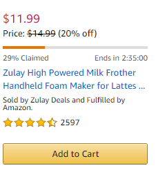 Screenshot van Lightning Deals op Amazon.