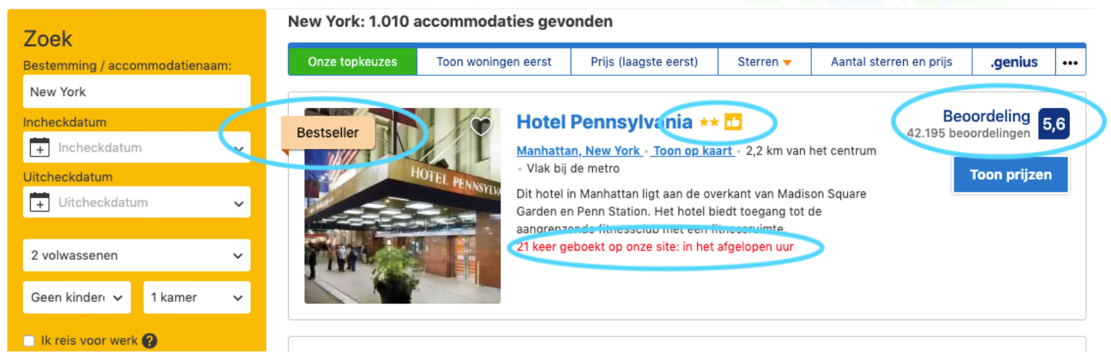 Overtuigen op Booking.com