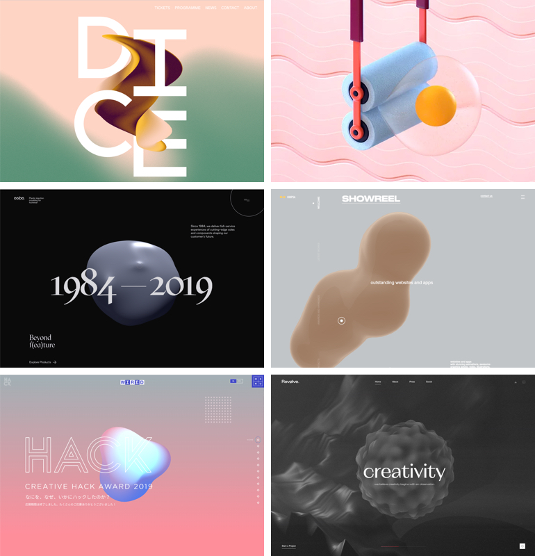 Online designtrends: organic 3D.
